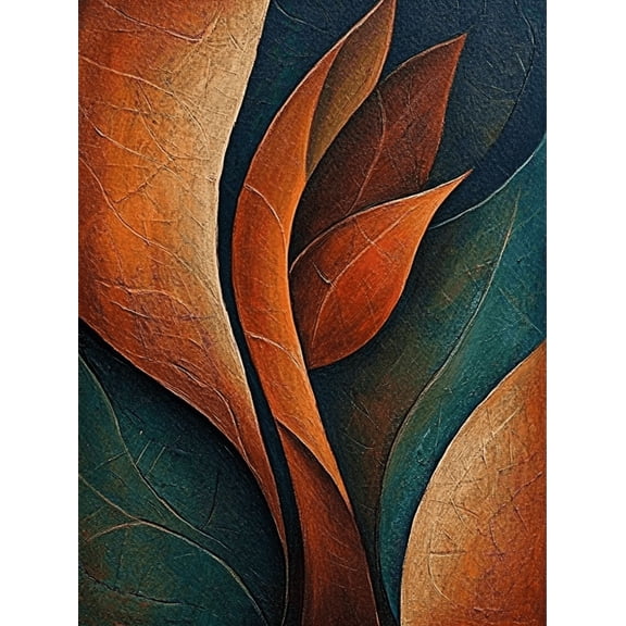 Abstract Leaves Decor Painting/Canvas Art Suitable for Living Room Bedroom Office Dining Room Kitchen Study Hallway Apartment Decor adding Artistic and Modern Touch Perfect Gift Idea