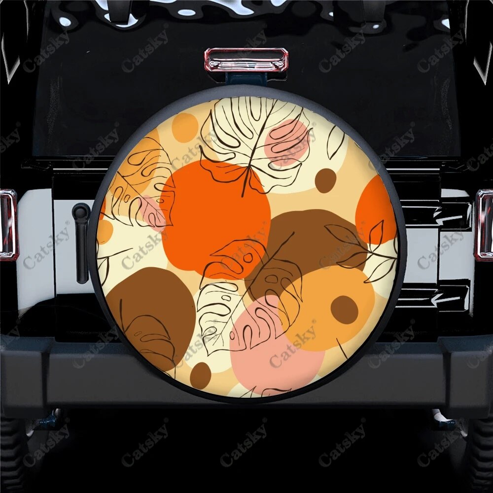 Abstract Leaves Geometric Shapes Pattern Polyester Universal Spare