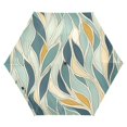 thumbnail image 1 of Abstract Leaves Pattern Design Folding Umbrella UV50+ Waterproof Sun Protection Auto Open Close Compact Fiberglass Frame, 1 of 8