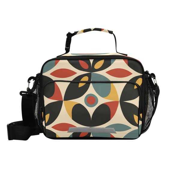 Abstract Leaves Pattern Insulated Lunch Bag Portable Cooler Bag Mommy Bag Large Capacity 6L