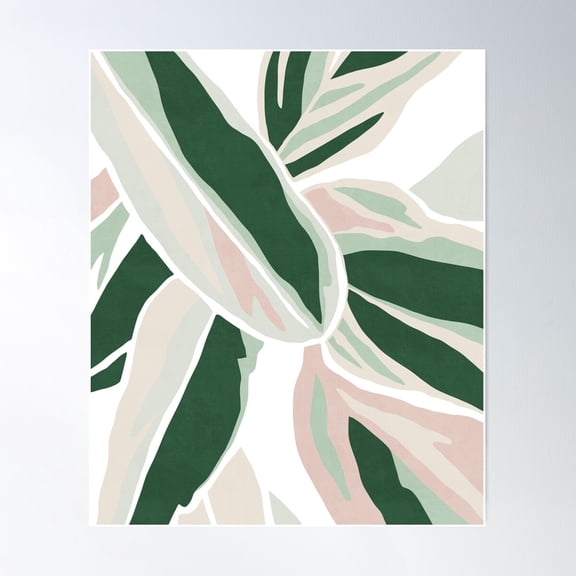 Abstract Leaves Pattern Poster Wall Art, Modern Wall Decor For Living Room Bedroom, 8x12 UNFRAMED