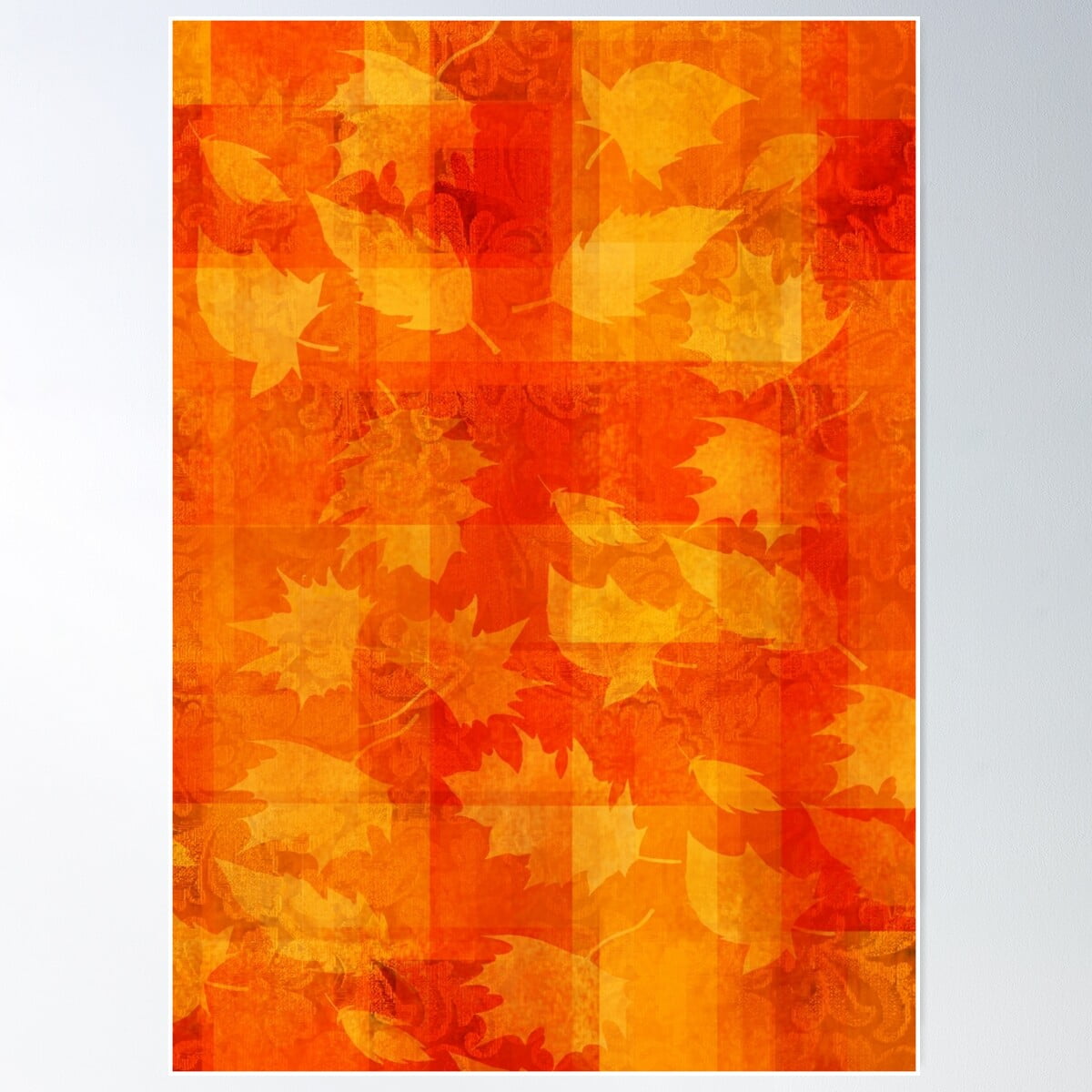 Abstract Leaves Poster Wall Art, Modern Wall Decor For Living Room