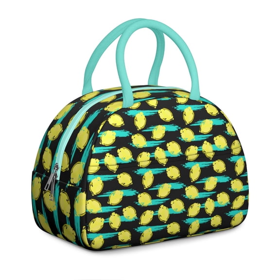 Abstract Lemon Lunch Box - Bold Brushstroke Citrus Art, Leakproof Insulated Cooler for Modernistas