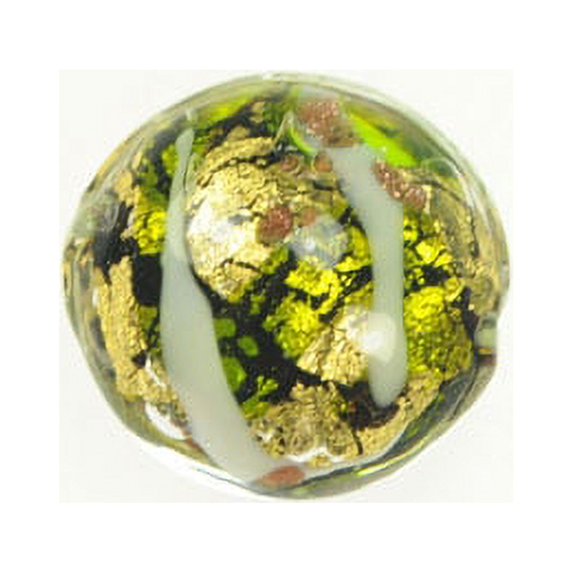 Abstract Lentil Lime/White/Yellow Gold/Aventurina, Size 17mm