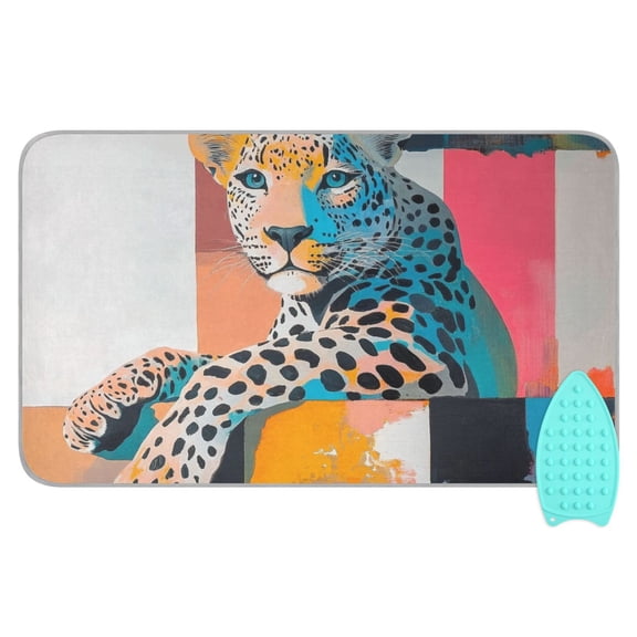 Abstract Leopard Art Ironing Mat Blanket for Table Top Travel Portable Ironing Board Pad 47.2x27.6 Inch