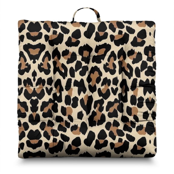 Abstract Leopard Pillow – 22x22 Inch Large Floor Cushion, Dutch Velvet, Artistic Spots Illustration (Modern Graphic Design for Stylish Homes)