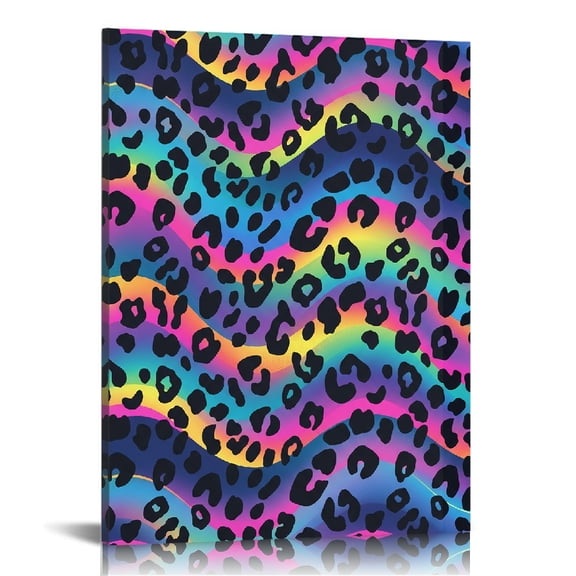 Abstract Leopard Print Rainbow Cheetah Canvas Prints Wall Art for Living Room Bathroom Bedroom Office, Canvas Print, Canvas Wall Art