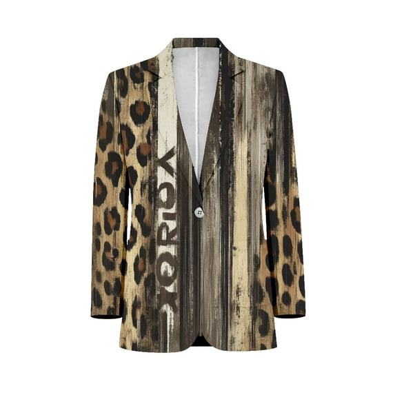 Abstract Leopard Print Stripes Artwork Men's Suit Blazer Casual Party Wear Slim Fit Suit Jacket Fashionable Luxury British Style Men Suit Coat