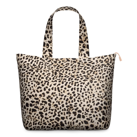 Abstract Leopard Print Weekender Bag Modern Travel Tote with Cheetah Spots, Fashion Texture Pattern, Lightweight