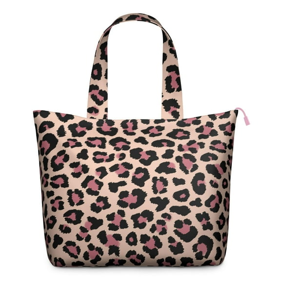 Abstract Leopard Print Weekender Bag Modern Travel Tote with Cheetah Spots, Fashion Texture Pattern, Lightweight