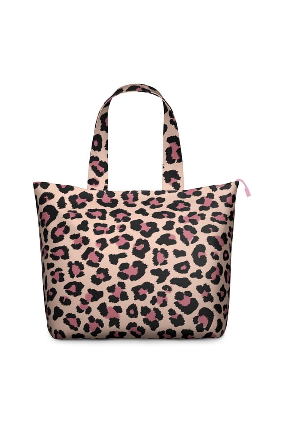 Abstract Leopard Print Weekender Bag Modern Travel Tote with Cheetah Spots, Fashion Texture Pattern, Lightweight