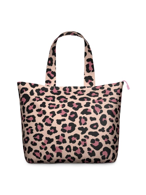 Abstract Leopard Print Weekender Bag Modern Travel Tote with Cheetah Spots, Fashion Texture Pattern, Lightweight