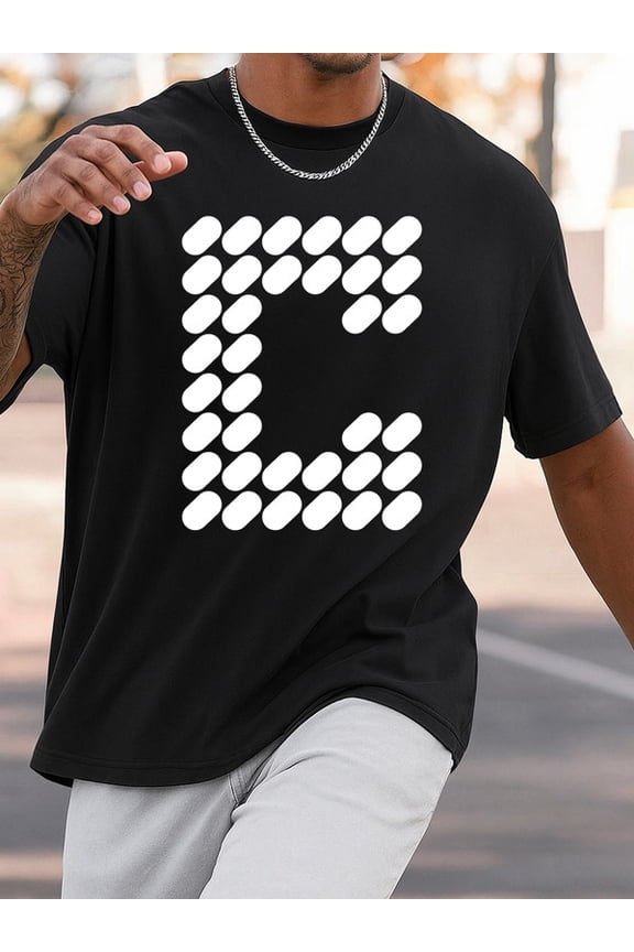 Abstract Letter C Tee mens Exercise 180G 100% Cotton black Running Dumbbell Retro Unisex Shirt Graphic Tee tshirts Vintage Unisex Shirt Graphic Tee tshirts