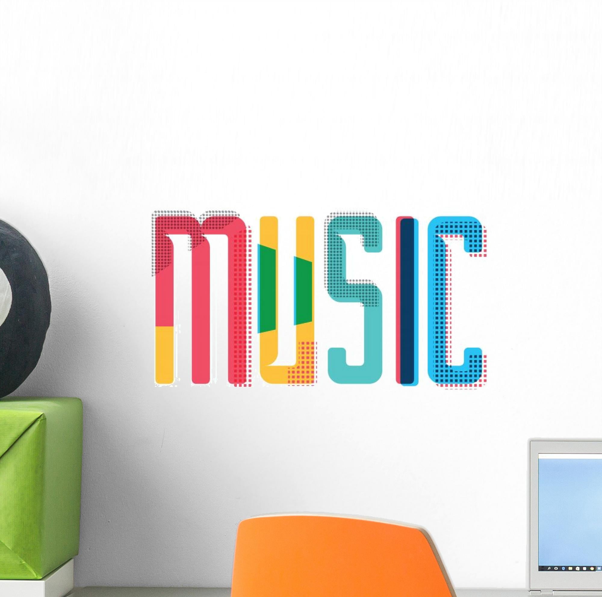 Abstract Lettering Music Wall Decal Wallmonkeys Peel and Stick