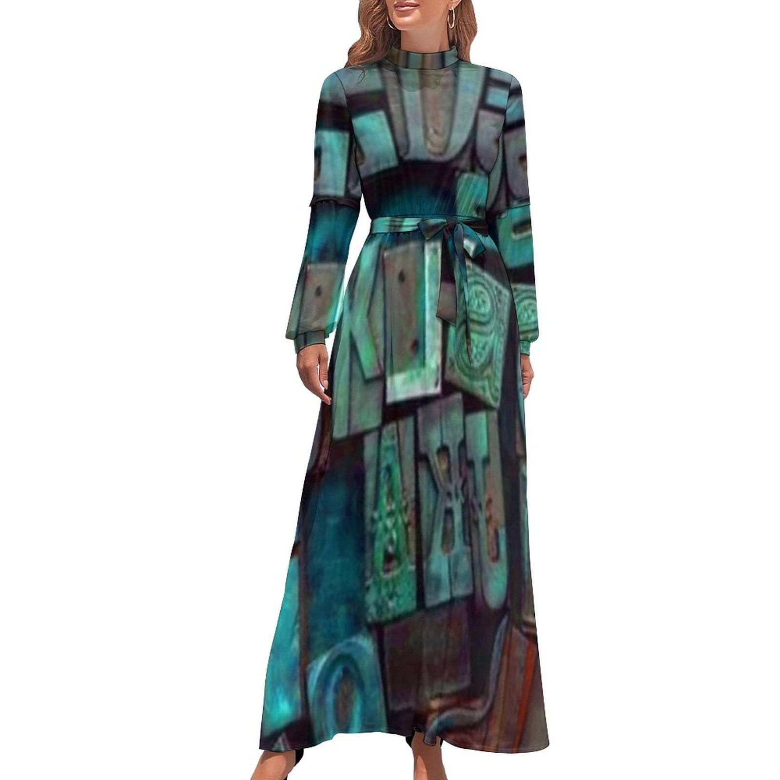 Abstract Art Print Short Sleeve Dress