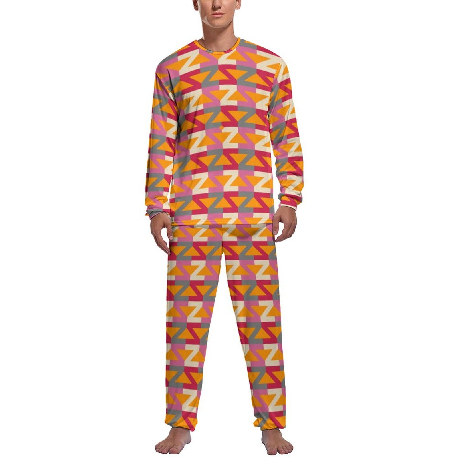 Abstract Letters Pajamas Colorful Alphabet Male Long Sleeve Retro ...