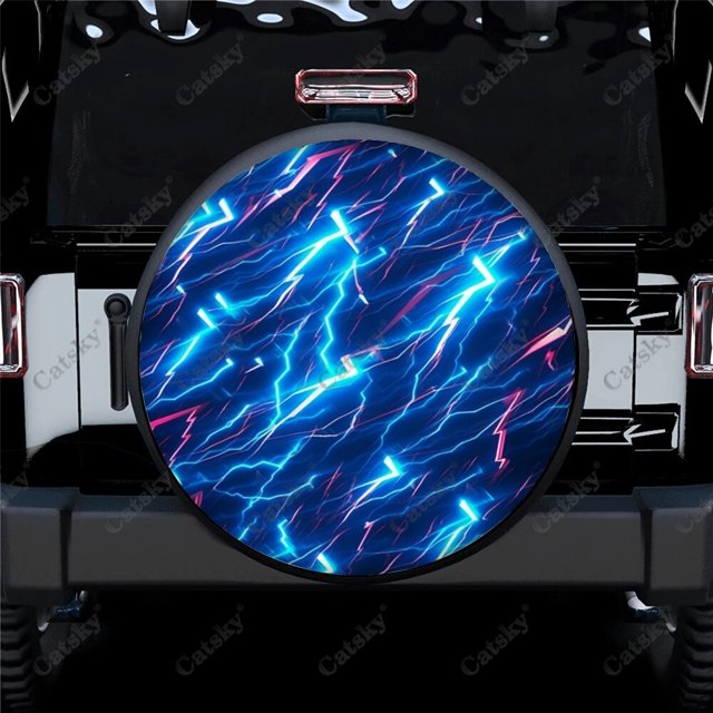 Abstract Lightning Storm Pattern Polyester Universal Spare Wheel Tire