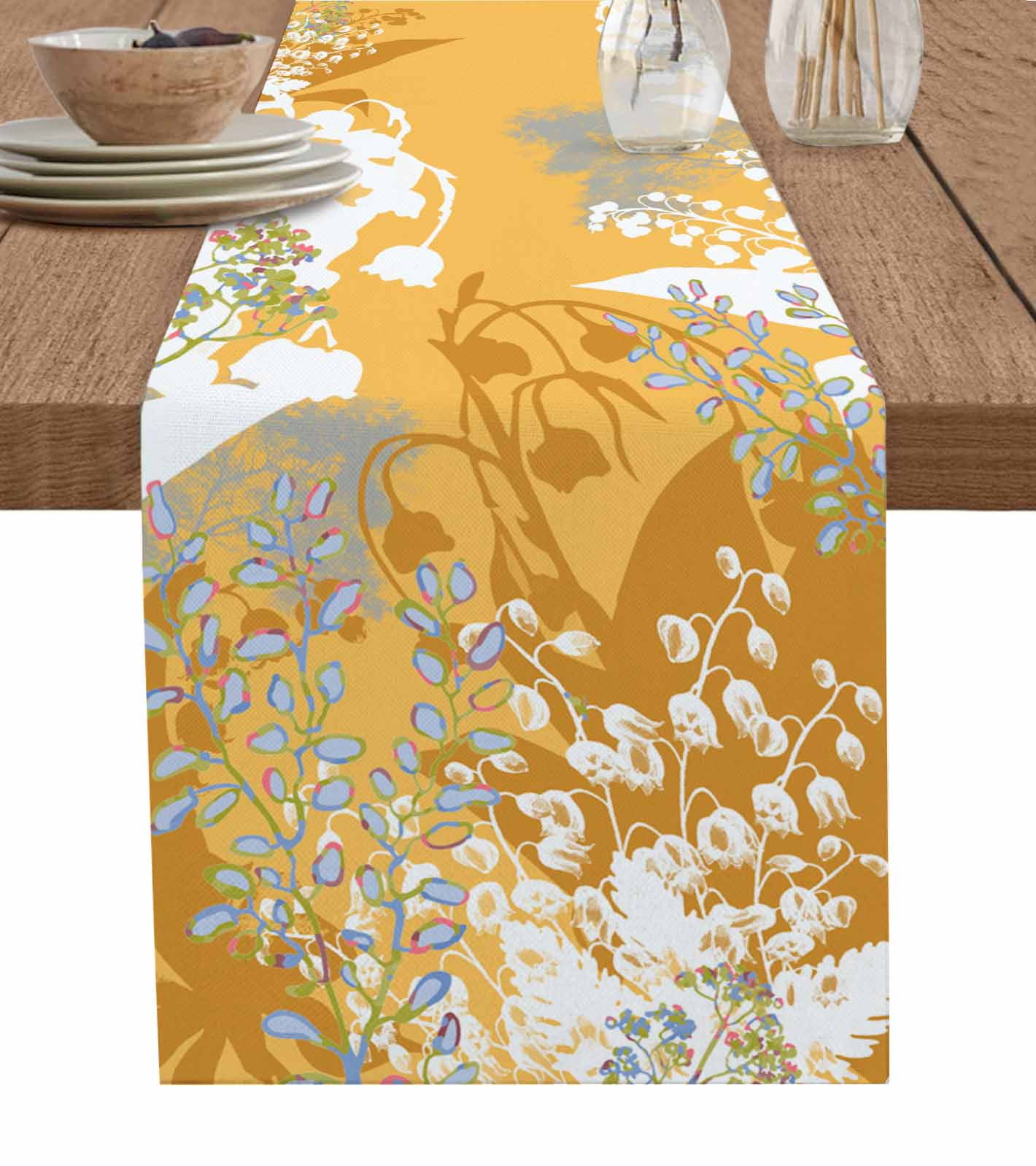 Abstract Lily Of The Valley Flower Table Runner Luxury Wedding Decor