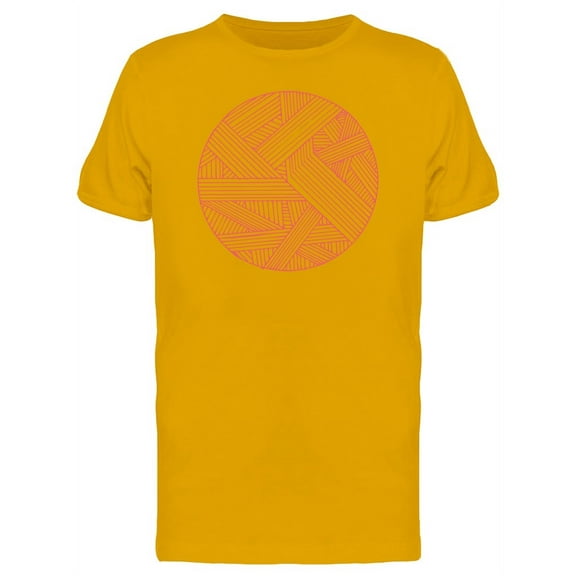 Abstract Line Art In Red Circle T-Shirt Men -Image by Shutterstock, Male Small