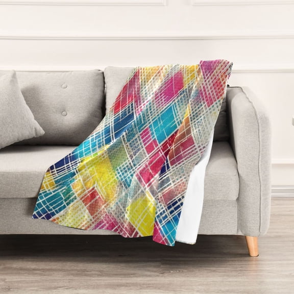 Abstract Line Art Throw Blanket 60" x 90" Soft and Warm Blankets for Couch Sofa and Bed