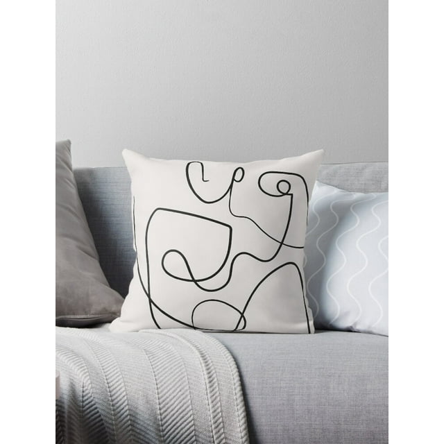 Abstract Line Art Throw Pillow Covers Cases Cushion Cover Case Sofa