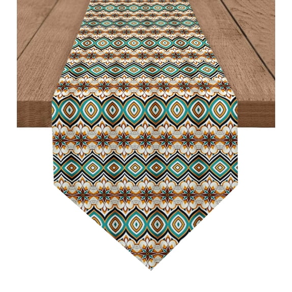 Abstract Line Bohemian Flower Table Runner Wedding Party Dining Table Runner Placemat Home Kitchen Table Decor