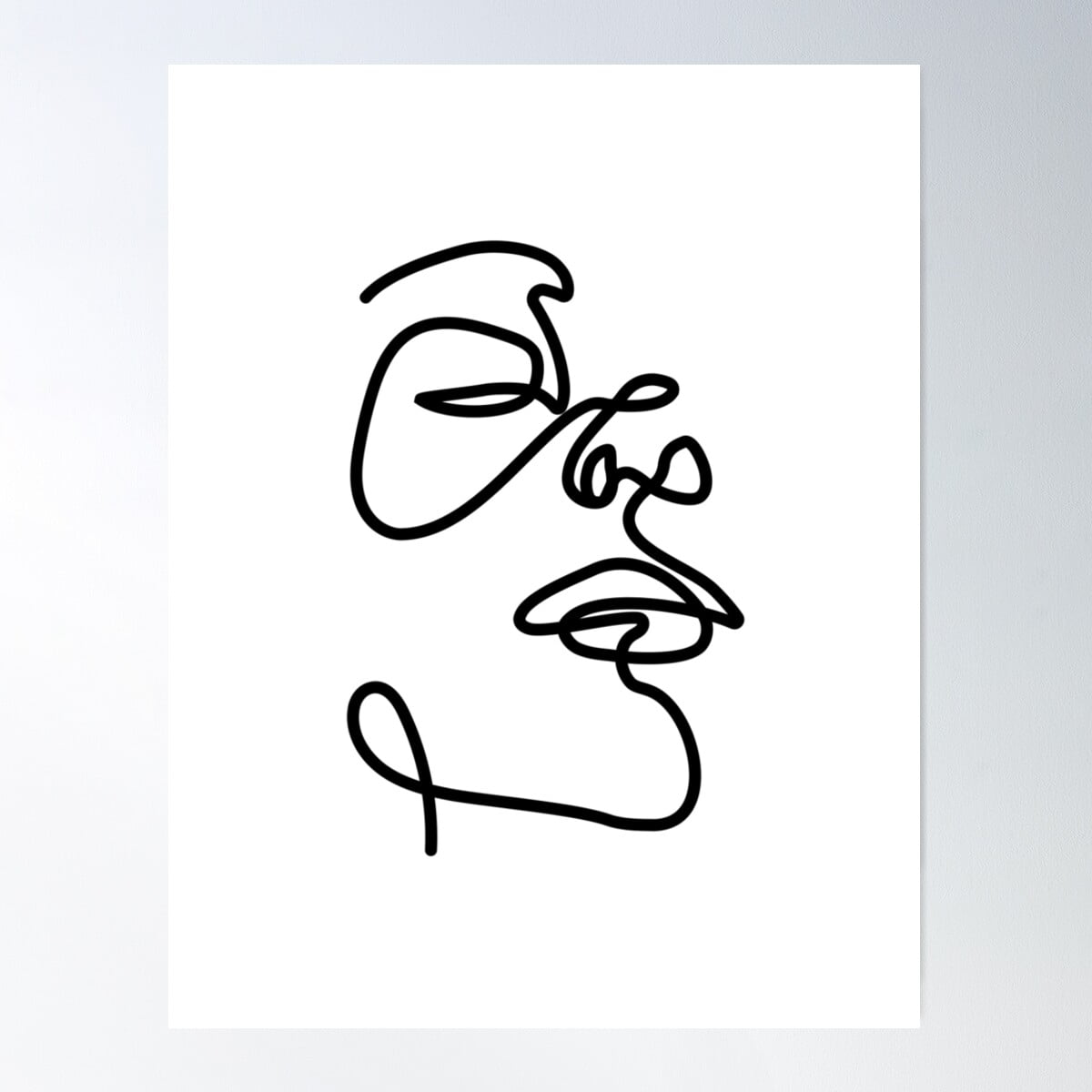 Abstract Line Face Poster Wall Art, Modern Wall Decor For Living Room ...