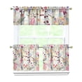 thumbnail image 1 of Abstract Line Flower Powder Kitchen Curtains and Valances Set-3 Piece Kitchen Curtains Sets with Valance for Windows Rod Pocket Machine Washable Kitchen Decor(54"x18"+2x27.5"x24"), 1 of 4