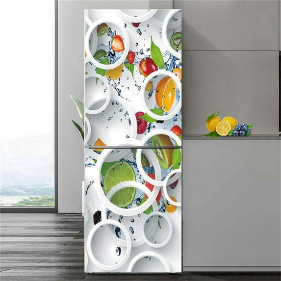Abstract Line Fridge Stickers Adhesive Full Door Cover for Refrigerator Wine Cabinet Door Wallpaper