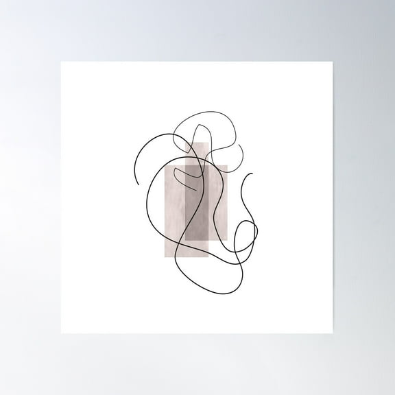 Abstract Line L Poster Wall Art, Modern Wall Decor For Living Room Bedroom, 30x30 UNFRAMED