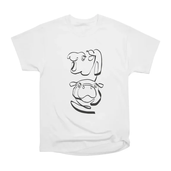 Abstract Line Moo Deng T-Shirt Tee Gift For Him Merch For Her Apparel For Friend