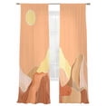 thumbnail image 1 of Abstract Line Peaks Sheer Curtains 2 Panels Set Modern Geometric Lines Sunset Hills Moutains Orange Sheer Window Curtains Light Filtering Rod Pocket Voile Drapes for Bedroom Living Room 52"X84", 1 of 8