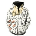 Abstract Line Portrait Men's Zipper Hoodie Fashion Oversized 3D Print