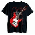 thumbnail image 1 of Abstract Line Rock Guitar Tee Men's Music Graphic T-Shirt, 1 of 5