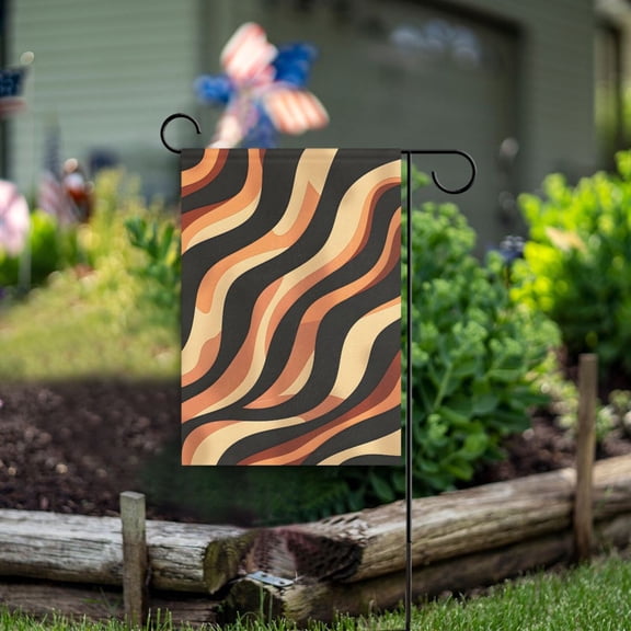 Abstract Line Wave Garden Flag Double Sided Outdoor Banners for Courtyard Outdoor Lawn Farmhouse Holiday Decorations