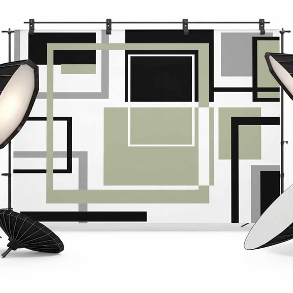 Abstract Lines Art Photography Backdrop 7x5FT, Black Green Geometric Modern Texture Photo Backdrops, Background for Photography Studio Photo Studio Background, Back Drop for Photoshoot