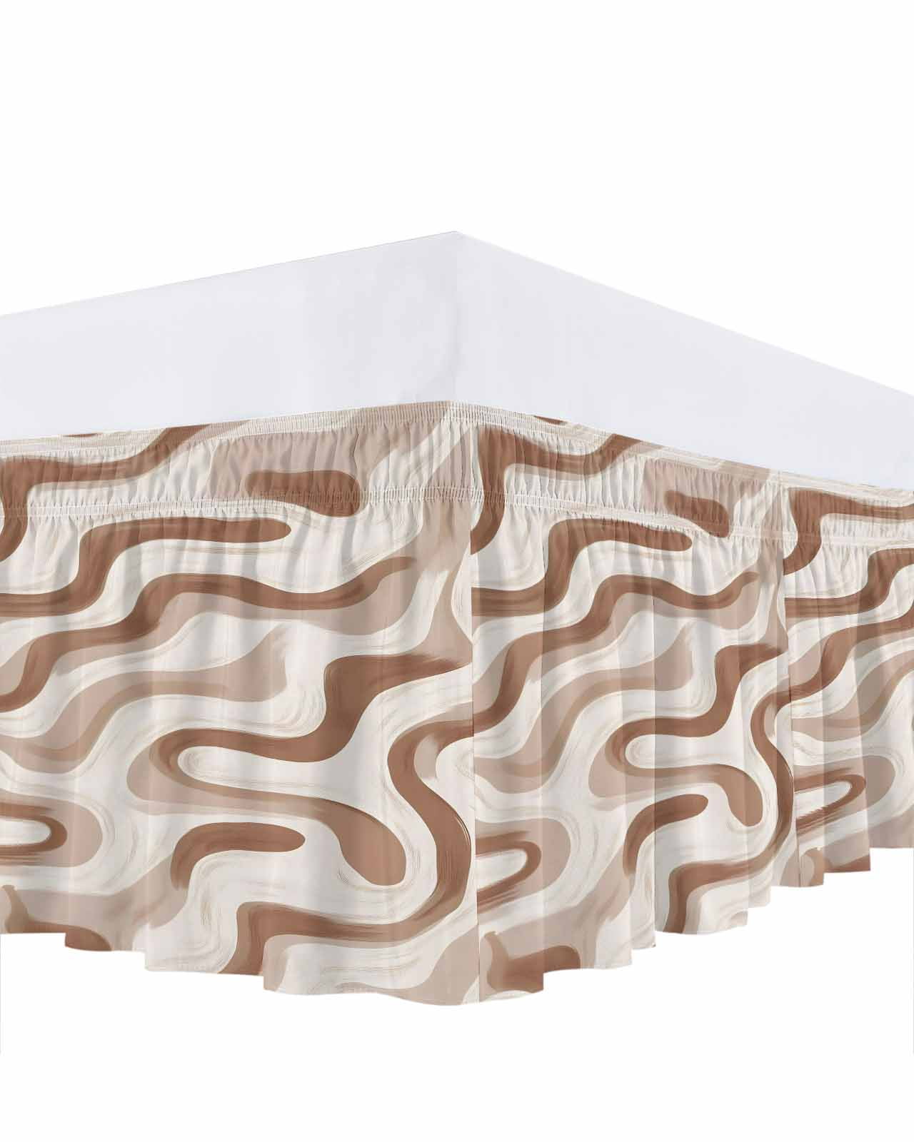 Ruffles Ripple Abstract Lines Bed Skirt California King Size 16