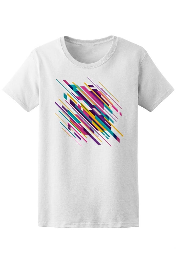 Abstract Lines Colorful Graphic Tee Women's -Image by Shutterstock