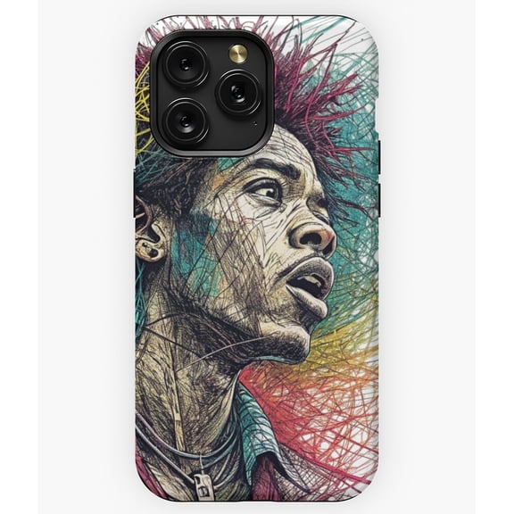 Abstract Lines Cool Guy Graphic Art G6499 Phone Case for iPhone17 16 15 14 13 12 11 Pro Max