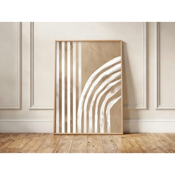 Abstract Lines Geometric Arch Print Neutral Boho Wall Art, Unframed Paper Print