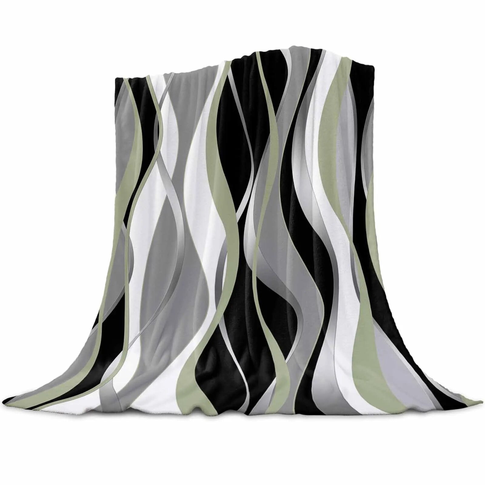 Abstract Lines Gradient Grass Green Throw Blanket Christmas Blanket