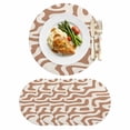 Abstract Lines Leather Placemats Set of 4, 12 Inch, Brown Water Ripple ...