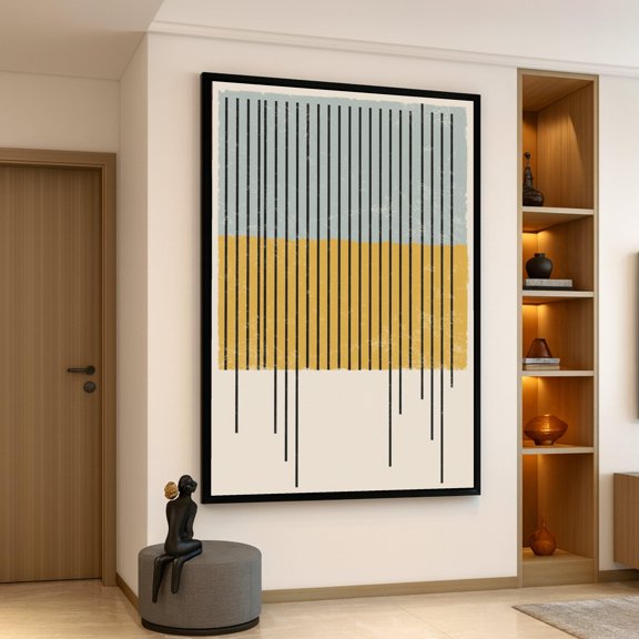 Abstract Lines Minimalist Geometric Vertical Stripes Contemporary Color Blocks Poster , Poster Print Only