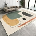 thumbnail image 1 of Abstract Lines Modern Mid Century Area Rugs, Yellow Beige Bedroom Carpet, Living Room Rugs Comfortable Non-Slip Suitable for Balcony Room Bedside Dormitory Floor Mat 5'x7', 1 of 6