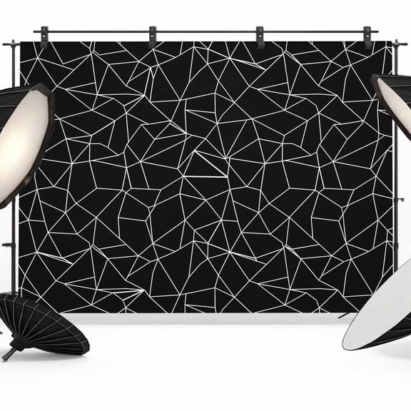 Abstract Lines Photography Backdrop 8x6FT, Geometric Black Background Modern Style Photo Backdrops, Background for Photography Studio Photo Studio Background, Back Drop for Photoshoot