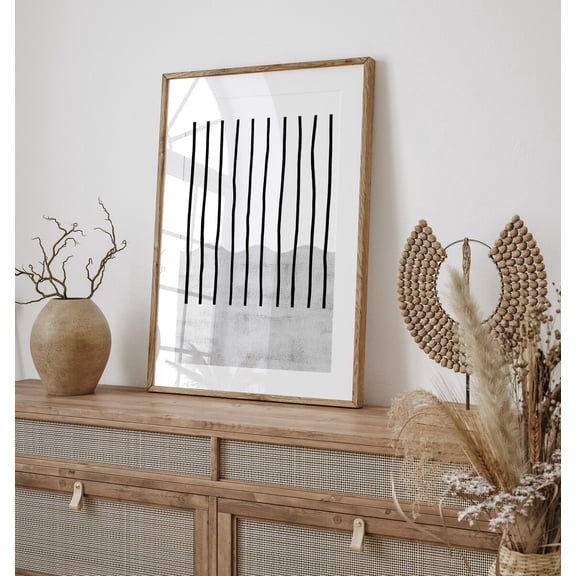 Abstract Lines Print, Gray Wall Art, Black and gray Print, Wavy Lines Art, Minimalist, Masculine Wall Art, Wall Art Poster Decor, Size 8x12 UNFFRAMED F03.1.8l263