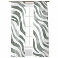 thumbnail image 1 of Abstract Lines Sheer Curtains 108 inches Long 2 Panels Set White Green Water Ripple Modern Art Sheer Window Curtain Rod Pocket Voile Drapes for Living Room/Bedroom, Each 52" W x 108" L, 1 of 7