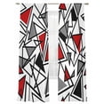 thumbnail image 1 of Abstract Lines Sheer Curtains 2 Panels Set Black Gray Red Triangle Geometric Modern Sheer Window Curtains Light Filtering Rod Pocket Voile Drapes for Bedroom Living Room 52"X96", 1 of 8