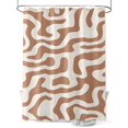 thumbnail image 1 of Abstract Lines Shower Curtain, Brown Water Ripple Modern Art Simple Style Waterproof Shower Curtain Set with 12 Hooks Lightweight Washable Fabric Shower Curtains for Bathroom 36x72 Inches, 1 of 6