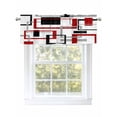 thumbnail image 1 of Abstract Lines Valances for Windows Black Red Geometric Square Frame Rod Pocket Curtains Valance Short Window Treatment Drapes for Living Room, Bedroom Bathroom 60"&nbsp;W x 14" L, 1 of 5